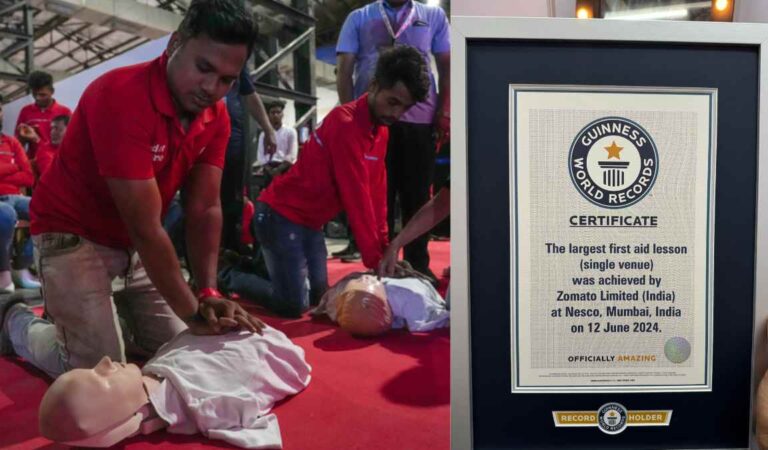 Zomato Sets Guinness World Record: A First Aid Lesson for 4300 Delivery Partners